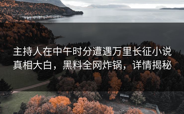主持人在中午时分遭遇万里长征小说真相大白，黑料全网炸锅，详情揭秘
